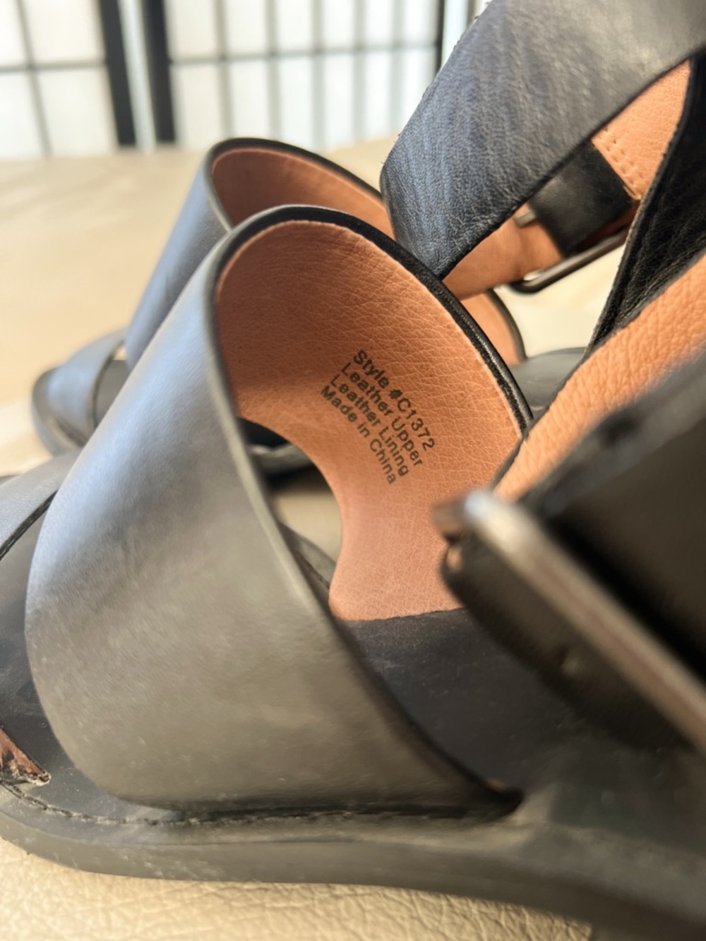 Black Leather Block Heel Madewell Sandals - Picture 5 of 5